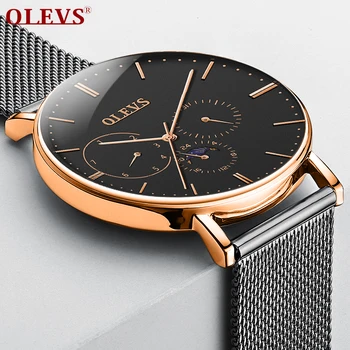 OLEVS Watch men waterproof luxury Big dial Clock relogio masculino Fashion Milanese band Genuine Leather Moon phase watches saat
OLEVS Watch men waterproof luxury Big dial Clock relogio masculino Fashion Milanese band Genuine Leather Moon phase watches saat