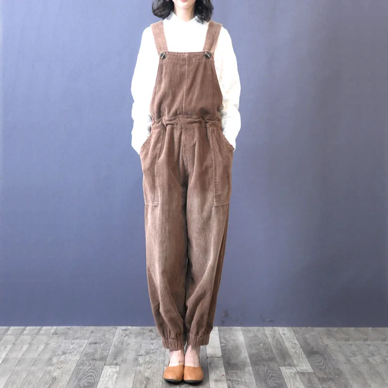 2019 Fall New Literature Retro Original Design Frenulum Loose Corduroy Pocket Jumpsuits Female Plus Size Women's Clothing N487
2019 Fall New Literature Retro Original Design Frenulum Loose Corduroy Pocket Jumpsuits Female Plus Size Women's Clothing N487