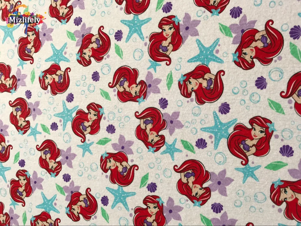 Cartoon The Little Mermaid Ariel Starfish Knitted Cotton Plain Weave Fabric DIY Sewing Quilting Patchwork Kids Cloth Textile
Cartoon The Little Mermaid Ariel Starfish Knitted Cotton Plain Weave Fabric DIY Sewing Quilting Patchwork Kids Cloth Textile