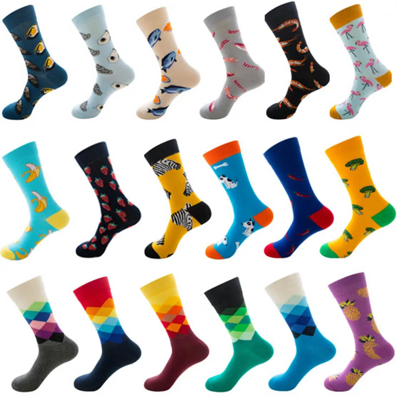 1 pair men socks cotton funny crew socks cartoon animal fruit dog women socks novelty gift socks for spring autumn winter
1 pair men socks cotton funny crew socks cartoon animal fruit dog women socks novelty gift socks for spring autumn winter
