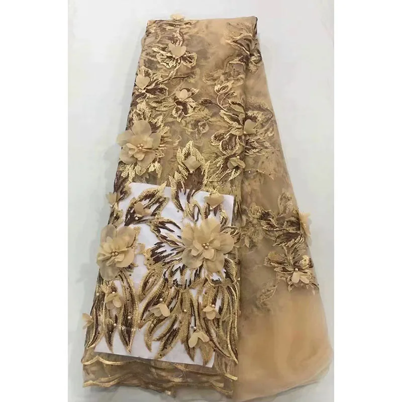 3D Flower High Quality French Tulle Lace Fabric 2019 African Lace Fabric 3D Applique Gold Color Nigerian Lace For Wedding Dress
3D Flower High Quality French Tulle Lace Fabric 2019 African Lace Fabric 3D Applique Gold Color Nigerian Lace For Wedding Dress