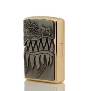 

Faucet Stamp Vintage Kerosene Lighters Metal Heavy Armor Relieve Dragon Lighter Super Cool Gasoline Cigar Lighter Smoker Gift