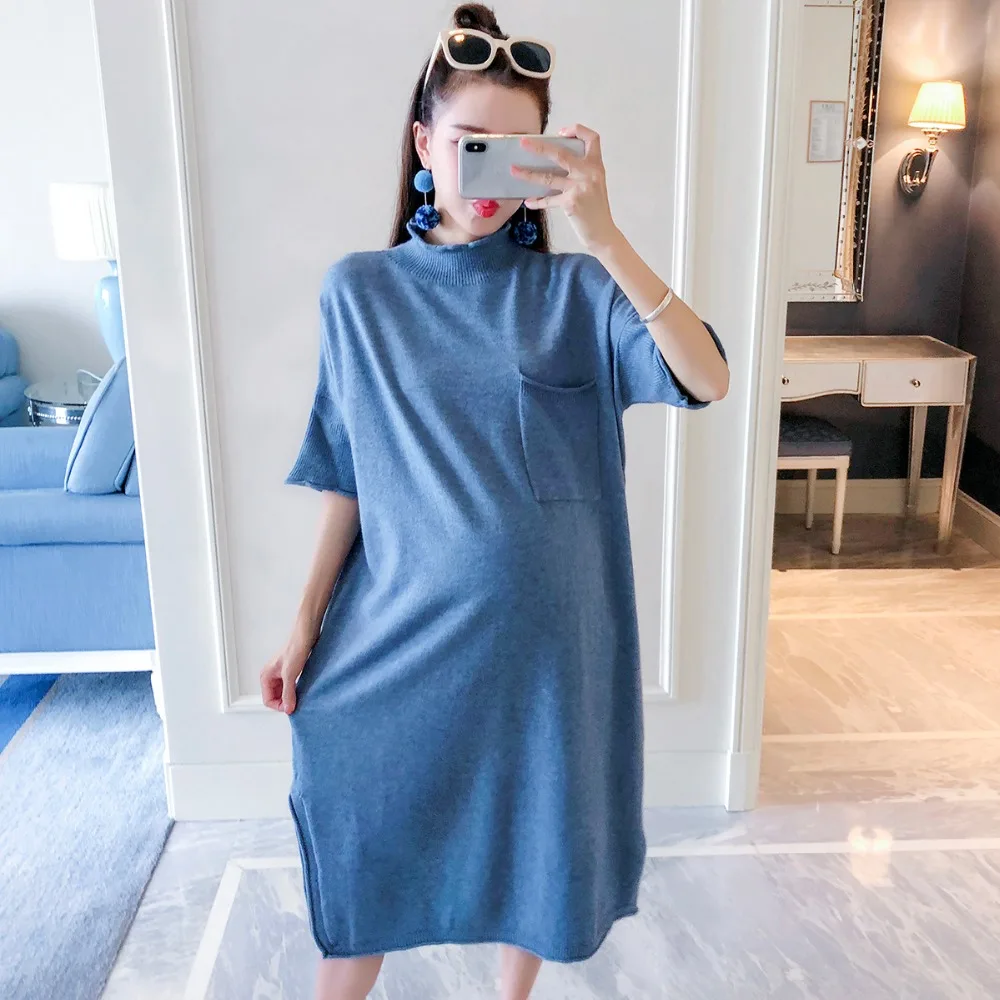 High Neck Knitted Cotton Maternity Dress 2018 Autumn Fashion Long Sleeve Clothes for Pregnant Women Pregnancy Clothing
High Neck Knitted Cotton Maternity Dress 2018 Autumn Fashion Long Sleeve Clothes for Pregnant Women Pregnancy Clothing
