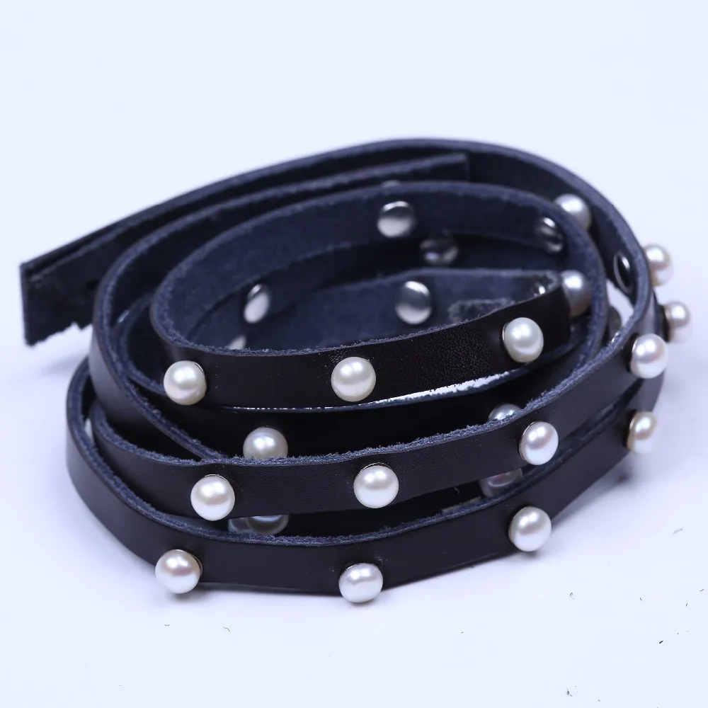 punk style 5-6mm natural white button shape freshwater pearl black leather bracelet for new year gifts
punk style 5-6mm natural white button shape freshwater pearl black leather bracelet for new year gifts