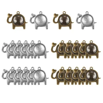 40Pcs Pendant Trays Kit 20Pcs Elephant Pendant Trays with 20Pcs Glass Cabochon Dome Tiles for Jewelry Making Photo Pendant
40Pcs Pendant Trays Kit 20Pcs Elephant Pendant Trays with 20Pcs Glass Cabochon Dome Tiles for Jewelry Making Photo Pendant