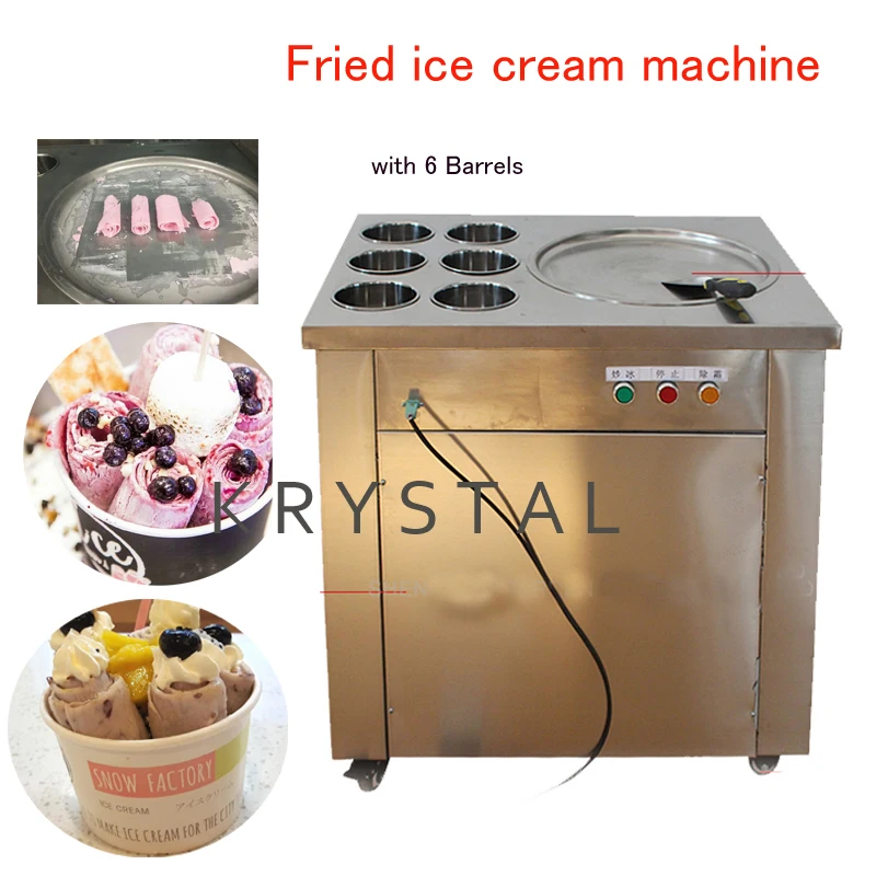 Fried Ice Cream Maker Commercial Ice Cream machine Roll Ice Cream Making pan with 6 Barrels CBJ-1*6
Fried Ice Cream Maker Commercial Ice Cream machine Roll Ice Cream Making pan with 6 Barrels CBJ-1*6