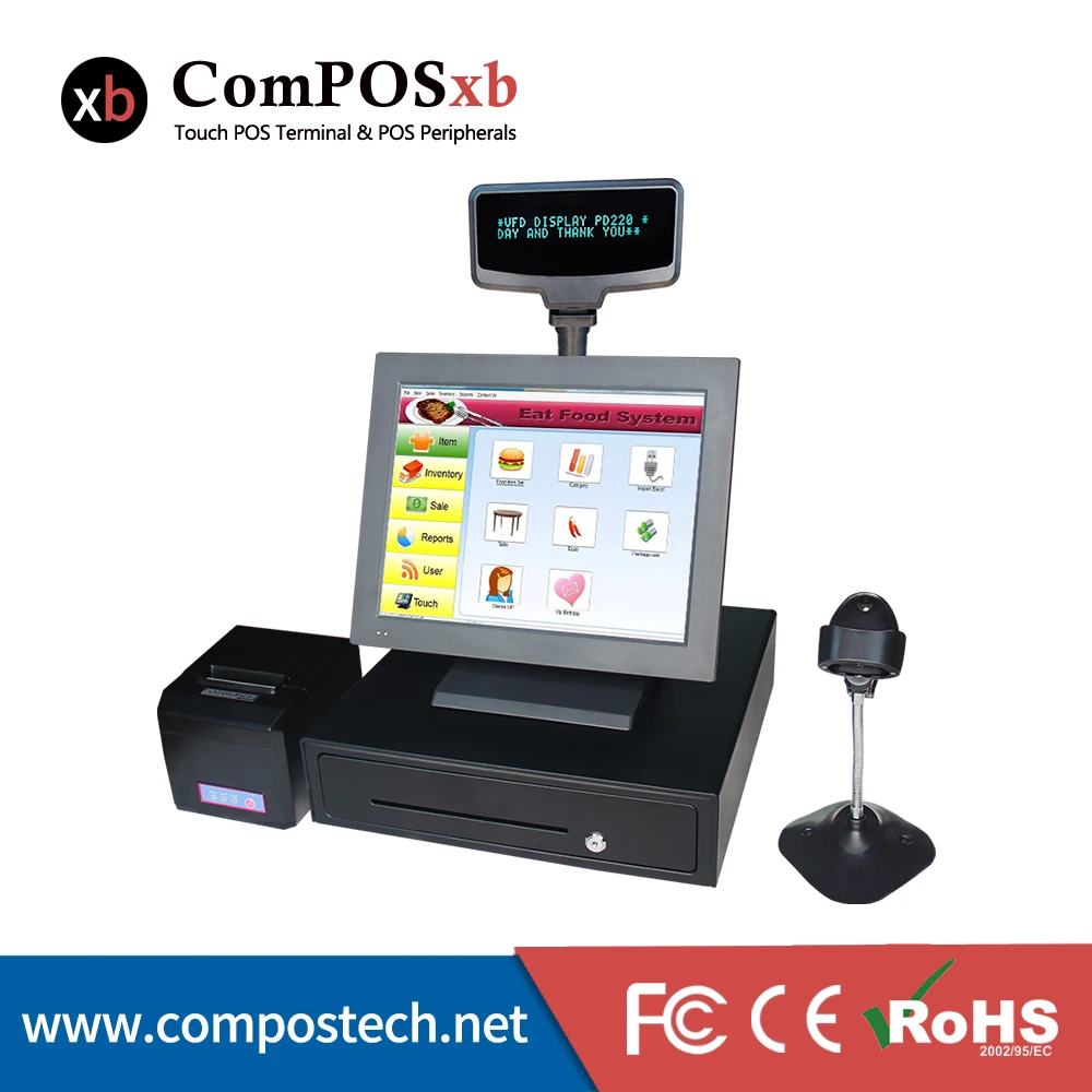 Free Shipping 15" All In Ine Pos Machine With Printer Customer Display Cash Drawer For Restaurant/Supermarket POS2116 
Free Shipping 15" All In Ine Pos Machine With Printer Customer Display Cash Drawer For Restaurant/Supermarket POS2116
