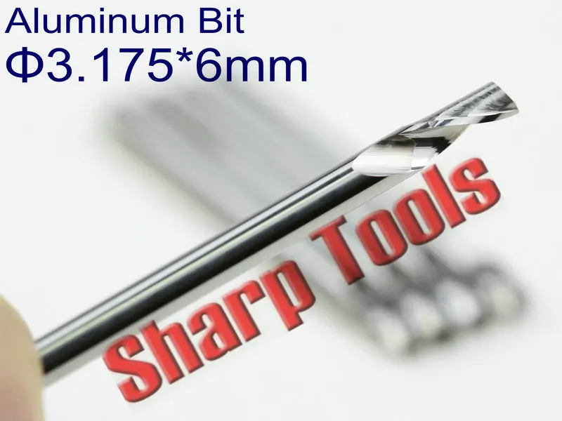 1pc 3.175mm Single Flute Aluminum Milling Cutters CNC Router Bits Tools Solid Carbide End Mills for Aluminium Cutting Engraving