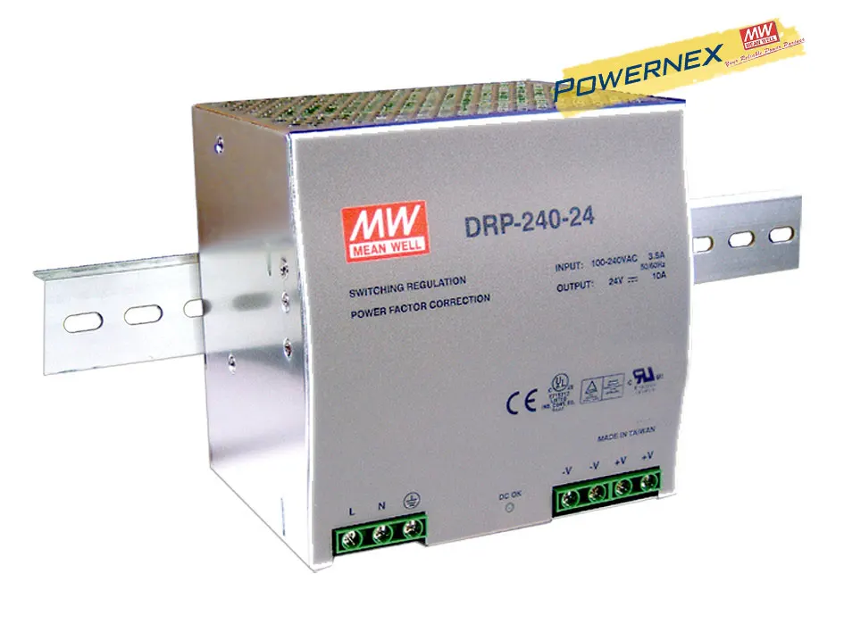 

[PowerNex] MEAN WELL original DRP-240-24 24V 10A meanwell DRP-240 24V 240W Single Output Industrial DIN RAIL Power Supply