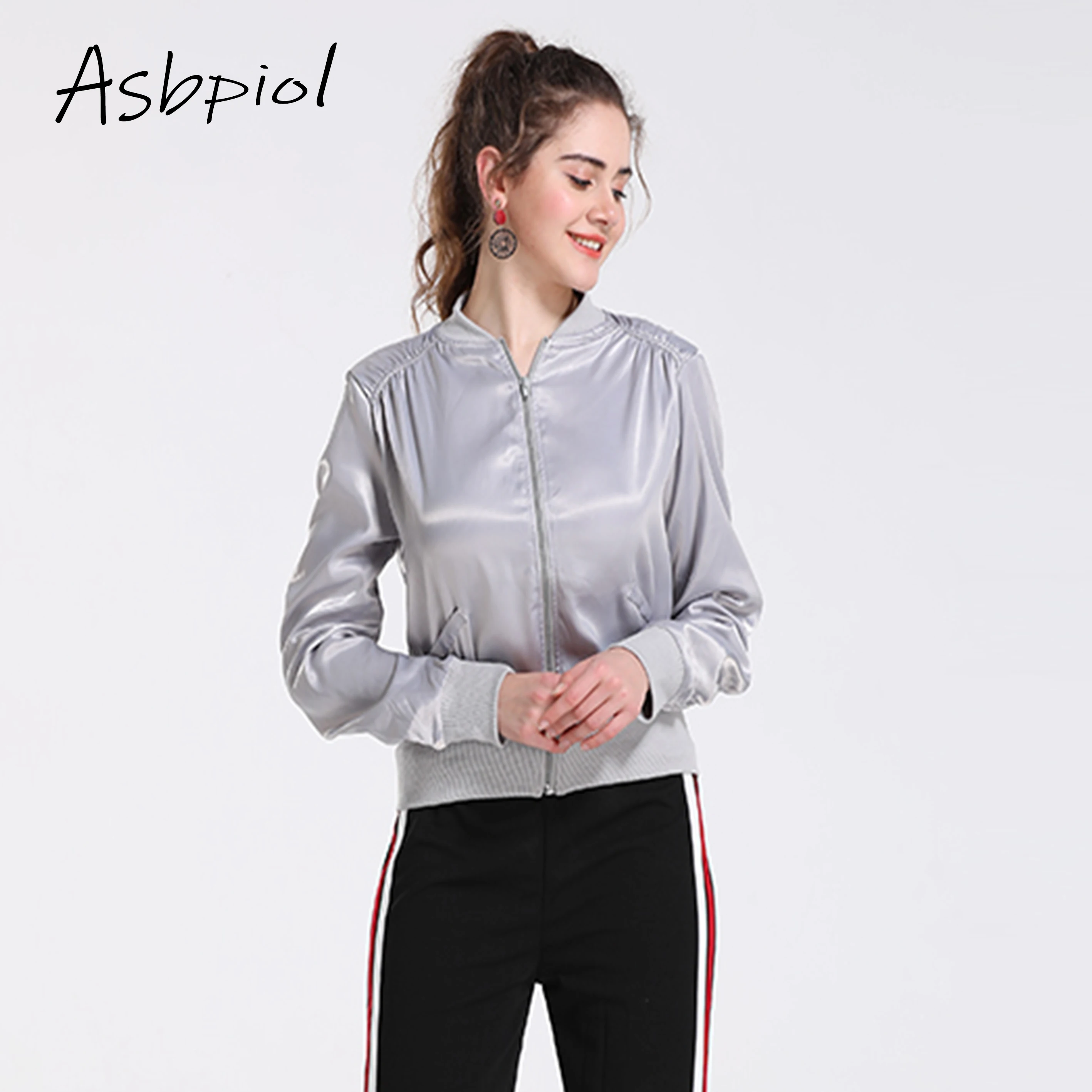 Silver Casual Sports Women Jacket Coat Classic Ladies Short Jacket Spring Autumn Outwear Simple Stylish Ladies Basic Jacket Coat
Silver Casual Sports Women Jacket Coat Classic Ladies Short Jacket Spring Autumn Outwear Simple Stylish Ladies Basic Jacket Coat