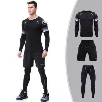 3pcs Men Sport Suit Tracksuit Elastic Long Sleeve Sweatshirt Leggings Tights Shirt+sweatpants+short Running Jog Fitness Gym Set
3pcs Men Sport Suit Tracksuit Elastic Long Sleeve Sweatshirt Leggings Tights Shirt+sweatpants+short Running Jog Fitness Gym Set