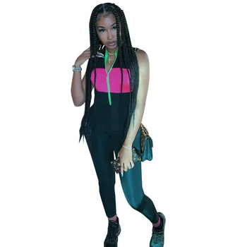 2019 Summer Sexy Steel Style Front Zip V Neck Sleeveless Color Patchwork Women Casual Jumpsuits
2019 Summer Sexy Steel Style Front Zip V Neck Sleeveless Color Patchwork Women Casual Jumpsuits