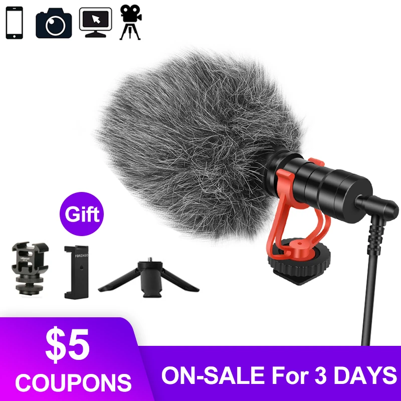 FORZAGO FM-1 Video Microphone for Zhiyun Smooth Q2 DSLR Cameras Sony Smartphone Osmo Pocket Vlogging Mic iPhone Android PK RODE
FORZAGO FM-1 Video Microphone for Zhiyun Smooth Q2 DSLR Cameras Sony Smartphone Osmo Pocket Vlogging Mic iPhone Android PK RODE