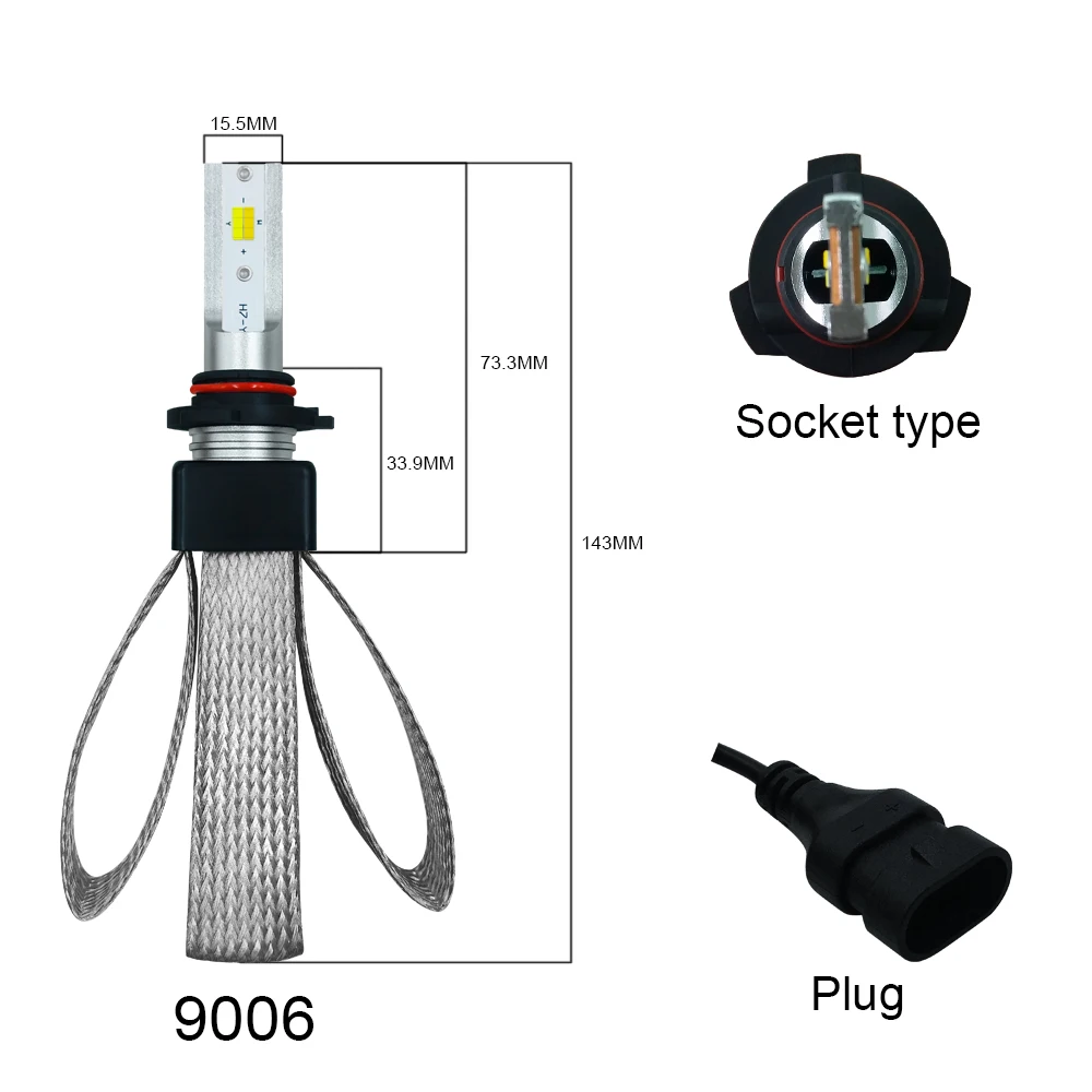 2X HB4/9006 Car Headlight Bulb T9 LED 30W 4800LM 9V-36V Copper Belt Waterproof IP68 3000K 4300K 6000K Three Colors Switch Freely
2X HB4/9006 Car Headlight Bulb T9 LED 30W 4800LM 9V-36V Copper Belt Waterproof IP68 3000K 4300K 6000K Three Colors Switch Freely