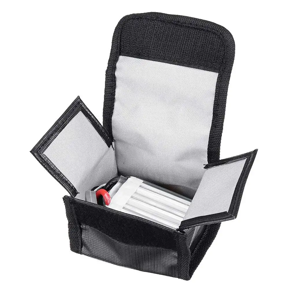 URUAV Retardant Black Lipo Battery proof Bag Explosion Proof Safety Bag for RC Battery RC Models Spare Part DIY 100X80X50mm 37g URUAV Retardant Black Lipo Battery proof Bag Explosion Proof Safety Bag for RC Battery RC Models Spare Part DIY 100X80X50mm 37g