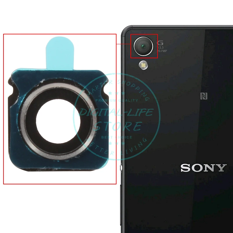 Стекло для задней камеры Sony Xperia Z3 с клейкой лентой 3M|lens for sony|lens replacementlens xperia |