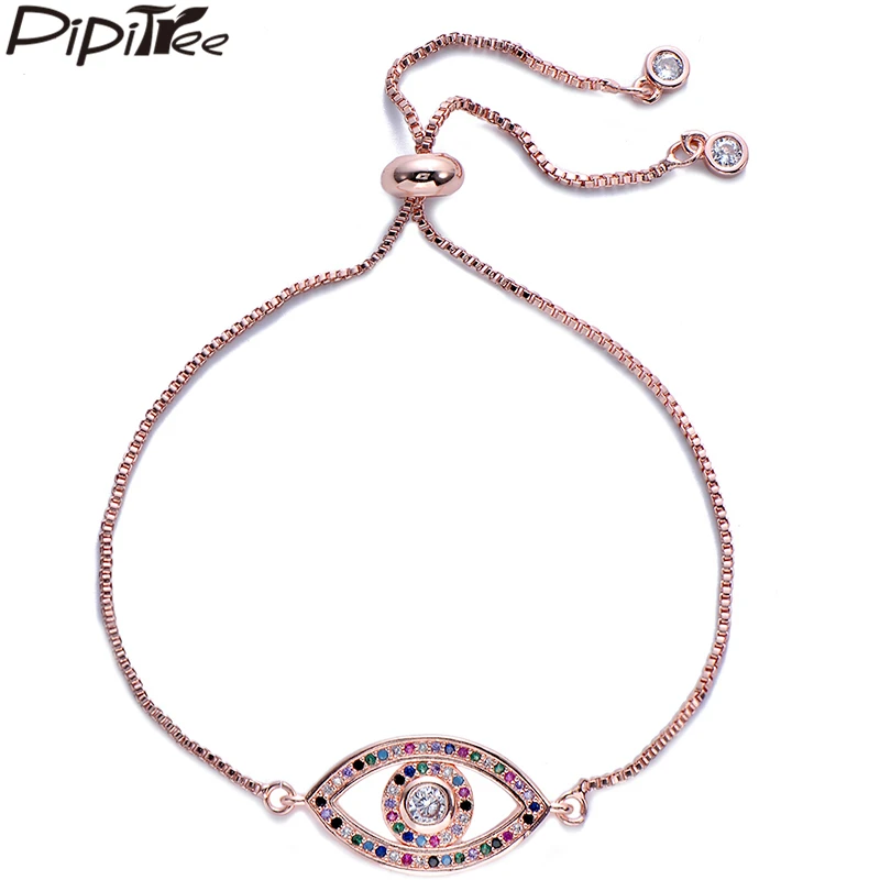 Pipitree Fashion Colorful CZ Zircon Stones Evil Eye Charm Bracelet for Women Adjustable Chain Trendy Bracelets Jewlery Wristband
Pipitree Fashion Colorful CZ Zircon Stones Evil Eye Charm Bracelet for Women Adjustable Chain Trendy Bracelets Jewlery Wristband
