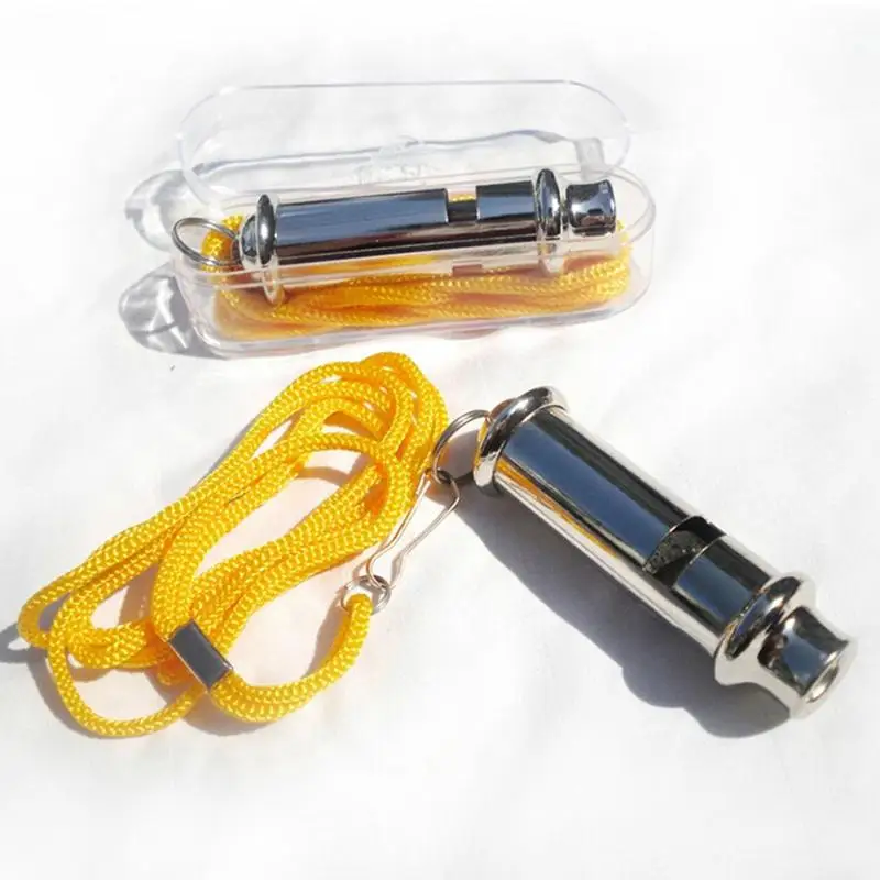 1PC Metal Coach Referee Whistle With Lanyard Neck Rope Cord Emergency Security Outdoor Ball Sports Game Dog Trainning Whistle
1PC Metal Coach Referee Whistle With Lanyard Neck Rope Cord Emergency Security Outdoor Ball Sports Game Dog Trainning Whistle