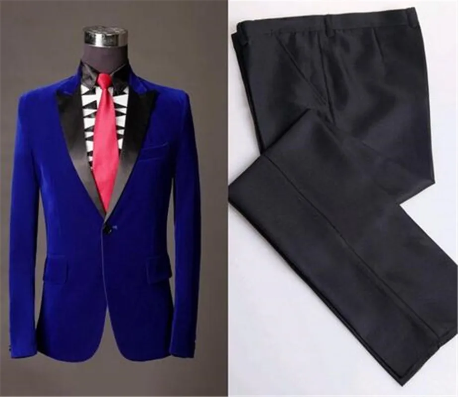 Peak Lapel 2 Pcs(Jacket+Pants) Royal Blue Velvet Men Wedding Suits Groomsmen Groom Tuxedos Mens Tuxedo Wedding Prom Suits
Peak Lapel 2 Pcs(Jacket+Pants) Royal Blue Velvet Men Wedding Suits Groomsmen Groom Tuxedos Mens Tuxedo Wedding Prom Suits