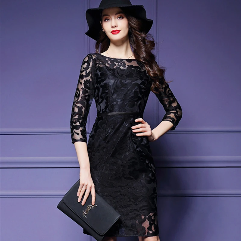 Elegant Summer Lace Party Dress 2019 New Vintage Vestidos Mesh Hollow Out O-neck Knee Length Female Bodycon Women Dresses M-4XL
Elegant Summer Lace Party Dress 2019 New Vintage Vestidos Mesh Hollow Out O-neck Knee Length Female Bodycon Women Dresses M-4XL