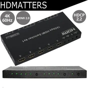 HDmatters HDMI 2.0 Switcher 4X1 HDMI 2.0 audio extractor splitter RS232 amplifier hdmi 2.0 HDCP 2.2 4kX2K/60HZ 4:4:4
HDmatters HDMI 2.0 Switcher 4X1 HDMI 2.0 audio extractor splitter RS232 amplifier hdmi 2.0 HDCP 2.2 4kX2K/60HZ 4:4:4