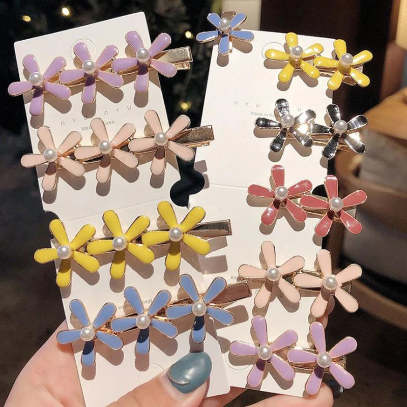 New Fashion Women Girls Flower Barrettes Hair Accessories Daisy Pearls Hairpins Headwear Candy Color Alloy Hair Clips Headdress
New Fashion Women Girls Flower Barrettes Hair Accessories Daisy Pearls Hairpins Headwear Candy Color Alloy Hair Clips Headdress
