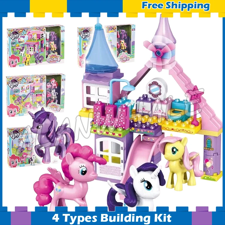 4Types Horse Princess Castle Twilight Sparkle Rarity Fluttershy Pinkie Pie Model Building Blocks Toys Compatible With Duplo
4Types Horse Princess Castle Twilight Sparkle Rarity Fluttershy Pinkie Pie Model Building Blocks Toys Compatible With Duplo