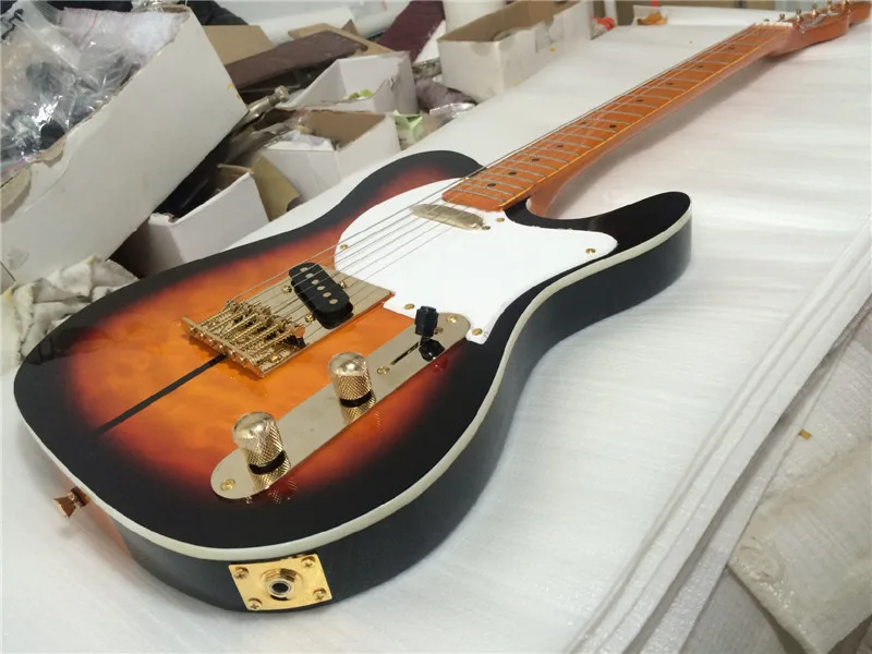 Electric guitar TL toff dog guitar/sunburst color with gold hardware electric guitar/guitar in china