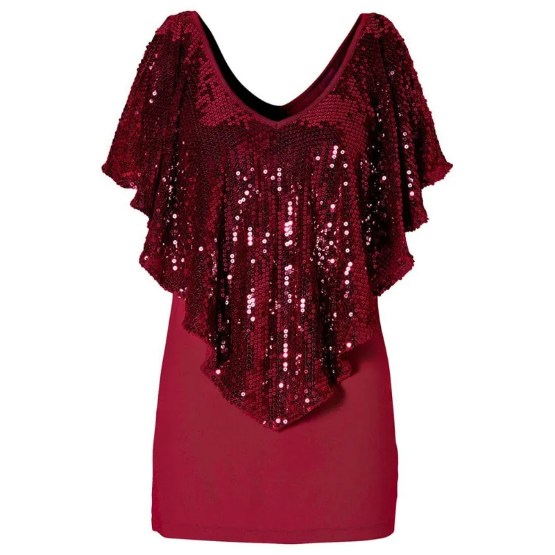 Beautiful Sequin Womens Lady Sparkle Glitter T-Shirt Clothes Tops Short Sleeve V-neck Summer Rhinestone Camisetas Mujer
Beautiful Sequin Womens Lady Sparkle Glitter T-Shirt Clothes Tops Short Sleeve V-neck Summer Rhinestone Camisetas Mujer