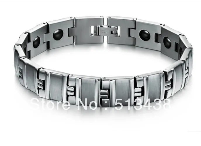 N33380g 56g Fashion Jewelry stainless steel Energy Magnetic stone bracelet Men's bangle 12mm wide silver
N33380g 56g Fashion Jewelry stainless steel Energy Magnetic stone bracelet Men's bangle 12mm wide silver