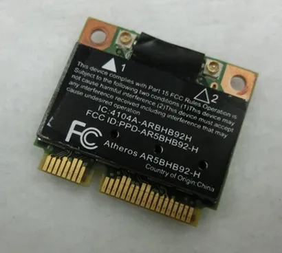 SSEA New for Atheros AR5BHB92 AR9280 Half Mini PCI-E 2.4/5.0GHz Wireless Card for HP P/N: 495848-003 SPS 580102-001
SSEA New for Atheros AR5BHB92 AR9280 Half Mini PCI-E 2.4/5.0GHz Wireless Card for HP P/N: 495848-003 SPS 580102-001