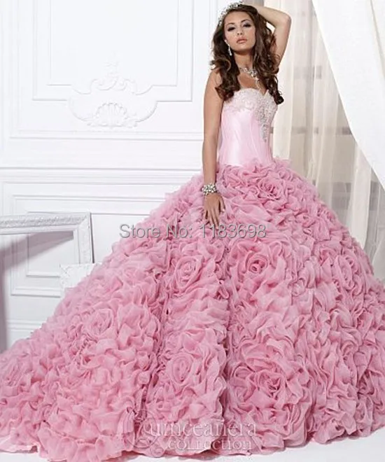 real photo Flower Pink Quinceanera Dresses 2019 Strapless Ruffle Ball Gown Organza Pink Princess Prom Dress Dress 15 Years
real photo Flower Pink Quinceanera Dresses 2019 Strapless Ruffle Ball Gown Organza Pink Princess Prom Dress Dress 15 Years
