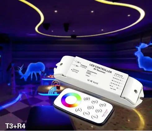 T3+R4 full color RGB touch circle remote led rgb controller with rf | Освещение
