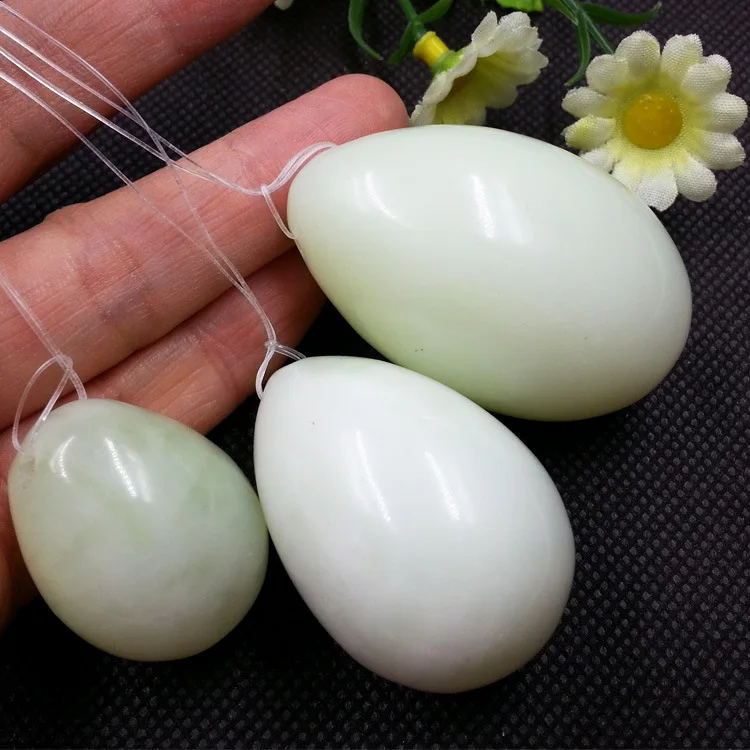 

1 Set Natural Xiuyan Jade Egg Kegel Ball Massage Vaginal Dumbbell Exercise Yoni Egg Ben Wa For Pelvic Floor Muscles Exercise