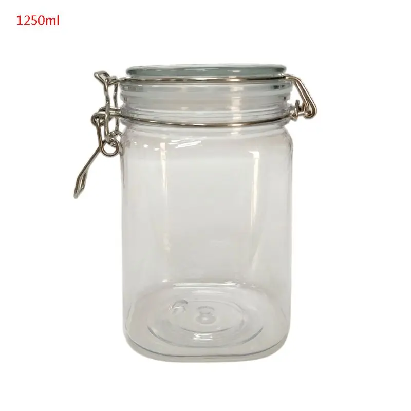 1250ML Plastic Square Clip Top Storage Jar With Airtight Seal Lid Food Container Tableware Preserving Kitchen Flour Pasta Spice
1250ML Plastic Square Clip Top Storage Jar With Airtight Seal Lid Food Container Tableware Preserving Kitchen Flour Pasta Spice