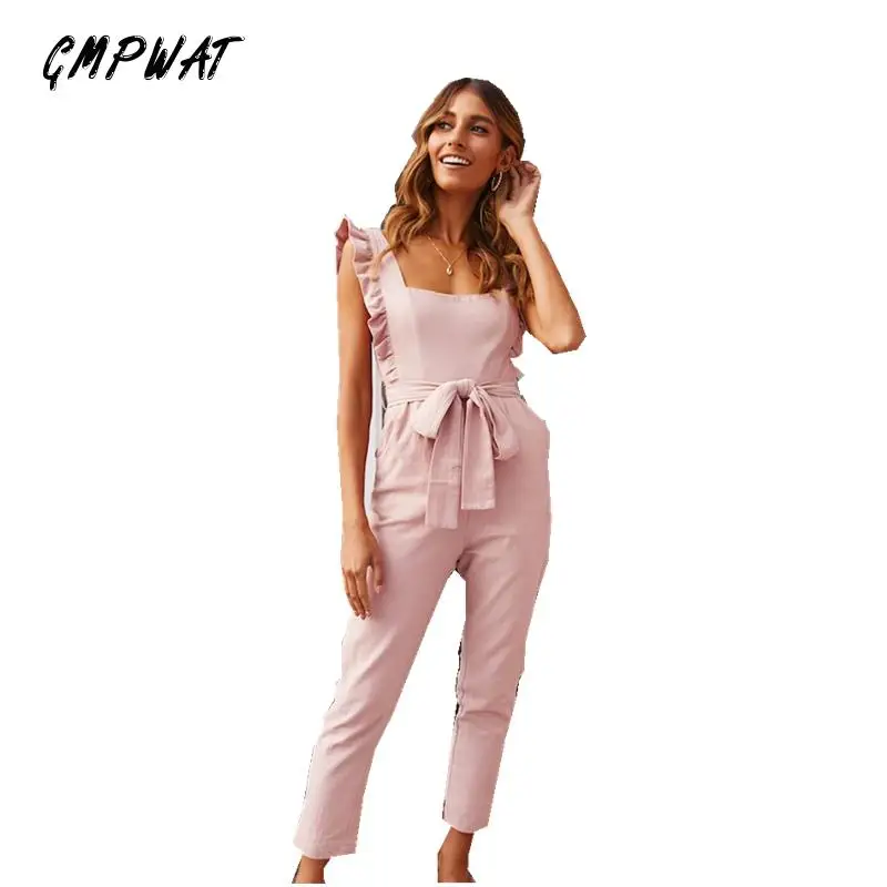 2019 Summer New Arrival Ruffles Jumpsuit Ankle-length Pants Casual Regular Sashes Cotton Fabric Suit Overalls For Women GMPWAT
2019 Summer New Arrival Ruffles Jumpsuit Ankle-length Pants Casual Regular Sashes Cotton Fabric Suit Overalls For Women GMPWAT