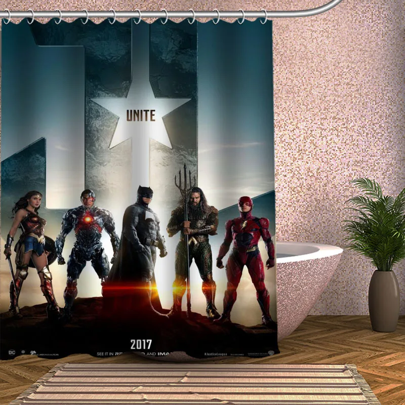 Justice League Shower Curtain Eco-friendly Modern Fabric polyester Custom Bath Curtains Home Decor Curtains
Justice League Shower Curtain Eco-friendly Modern Fabric polyester Custom Bath Curtains Home Decor Curtains