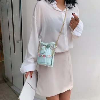 Women Lady Fashion Street Casual Wild Chic Portable PVC Transpatrente Versatile Messenger Bag Fashion Shoulder Bag Bucket Bag 50
Women Lady Fashion Street Casual Wild Chic Portable PVC Transpatrente Versatile Messenger Bag Fashion Shoulder Bag Bucket Bag 50