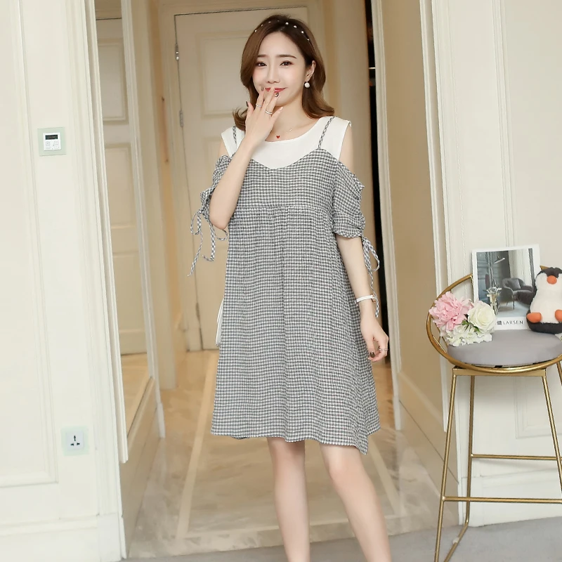 8202# Sweet Plaid Cotton Maternity Nursing Dress Summer Korean Fashion Breastfeeding Clothes for Pregnant Women Lovely Pregnancy
8202# Sweet Plaid Cotton Maternity Nursing Dress Summer Korean Fashion Breastfeeding Clothes for Pregnant Women Lovely Pregnancy