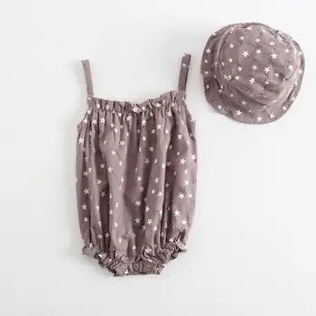 Retail 2018 Summer Baby Girl Romper Cotton Sleeveless Star Print Jumpsuit With Cap Newborn Clothing 0-3T E18321
Retail 2018 Summer Baby Girl Romper Cotton Sleeveless Star Print Jumpsuit With Cap Newborn Clothing 0-3T E18321