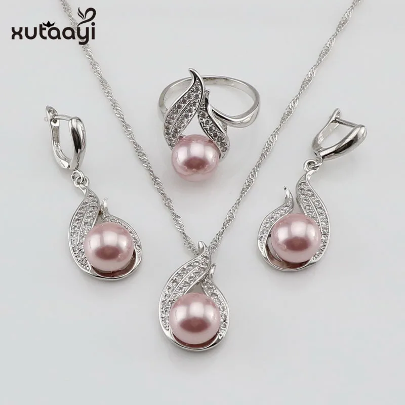XUTAAYI Natural Pearls 925 Silver Bridal Jewelry Sets Women White Zircon Earrings With Stones Pendant&Necklace/Rings Set
XUTAAYI Natural Pearls 925 Silver Bridal Jewelry Sets Women White Zircon Earrings With Stones Pendant&Necklace/Rings Set