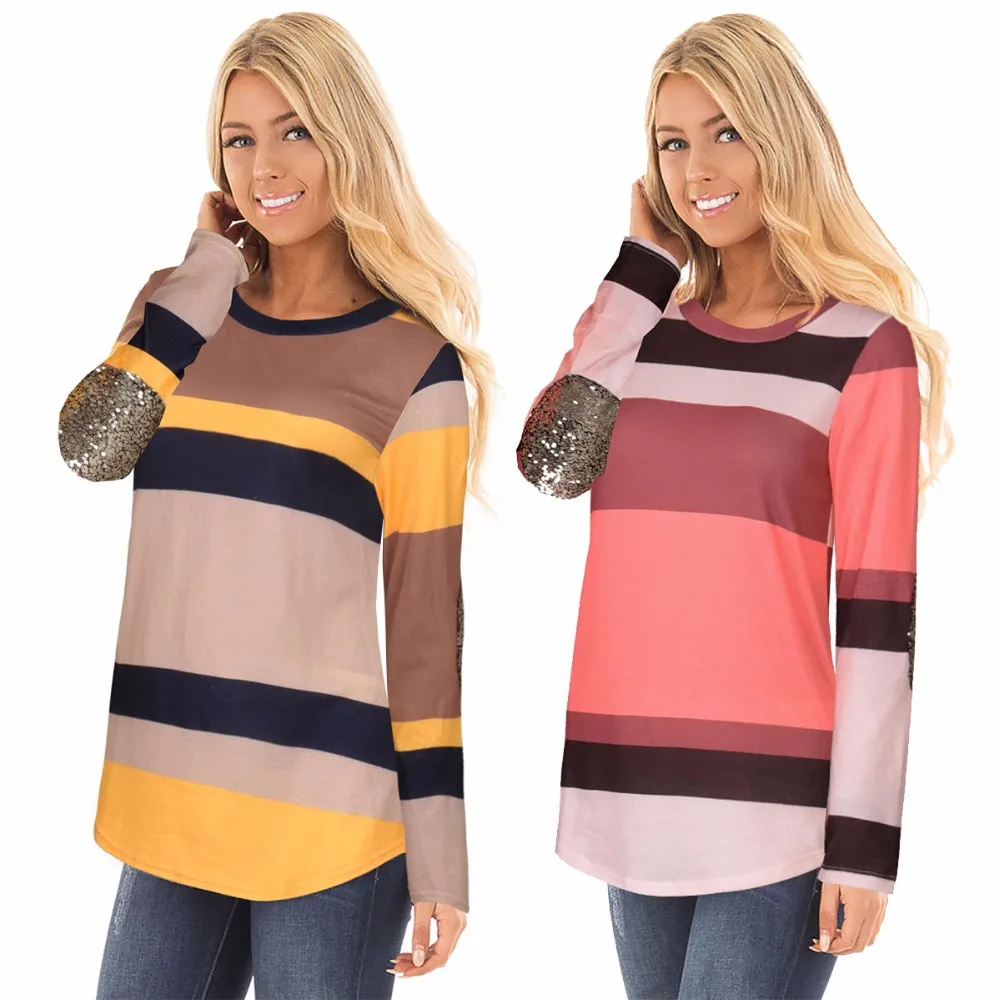 Spring Italian explosions new fashion personality stitching long-sleeved temperament female T-shirt
Spring Italian explosions new fashion personality stitching long-sleeved temperament female T-shirt