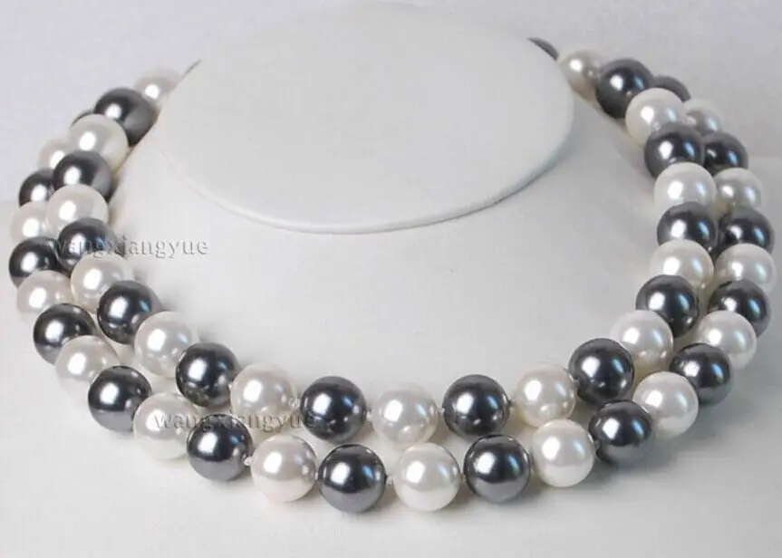 double 9-10m freshwater round white black multicolor pearl necklace 18" 19" 14k
double 9-10m freshwater round white black multicolor pearl necklace 18" 19" 14k