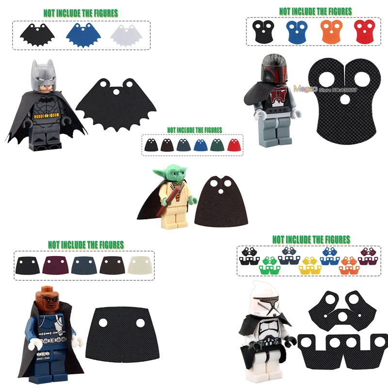 5PCS/LOT Cape Batman Yoda Costume Over Coat Super Heroes Trench Coats Cloak Capes for Brick Blocks Gift Toys
5PCS/LOT Cape Batman Yoda Costume Over Coat Super Heroes Trench Coats Cloak Capes for Brick Blocks Gift Toys