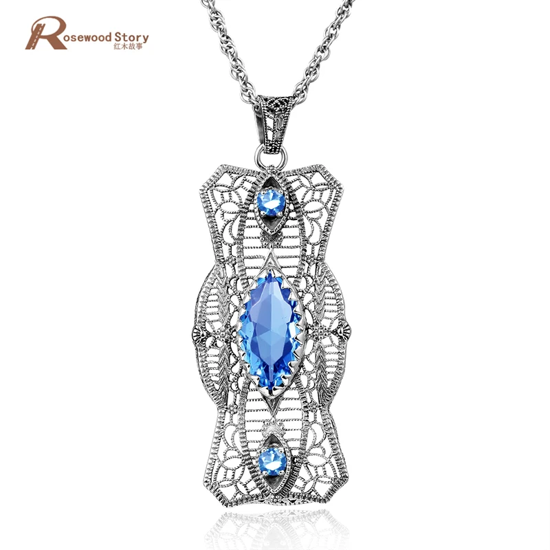 Elegent Fashion 925 Sterling Sliver Hollow Out Sky Blue CZ Rhinestone Crystal Retro Charms Pendants For Women Necklace No Chain
Elegent Fashion 925 Sterling Sliver Hollow Out Sky Blue CZ Rhinestone Crystal Retro Charms Pendants For Women Necklace No Chain