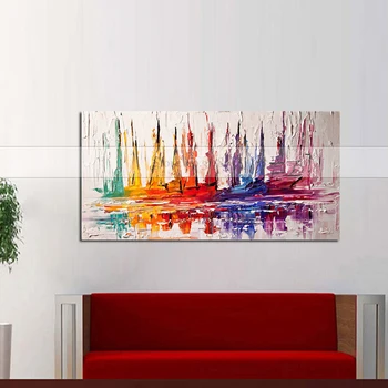 Hand painted High Quality Vivid Color Oil Painting on Canvas Handmade Abstract Modern Boat Oil Painting for Living Room Decor
Hand painted High Quality Vivid Color Oil Painting on Canvas Handmade Abstract Modern Boat Oil Painting for Living Room Decor