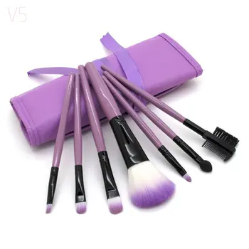 Professional 7 PCS Makeup Brushes Set Tools Make-up Toiletry Kit Wool Make Up Brush