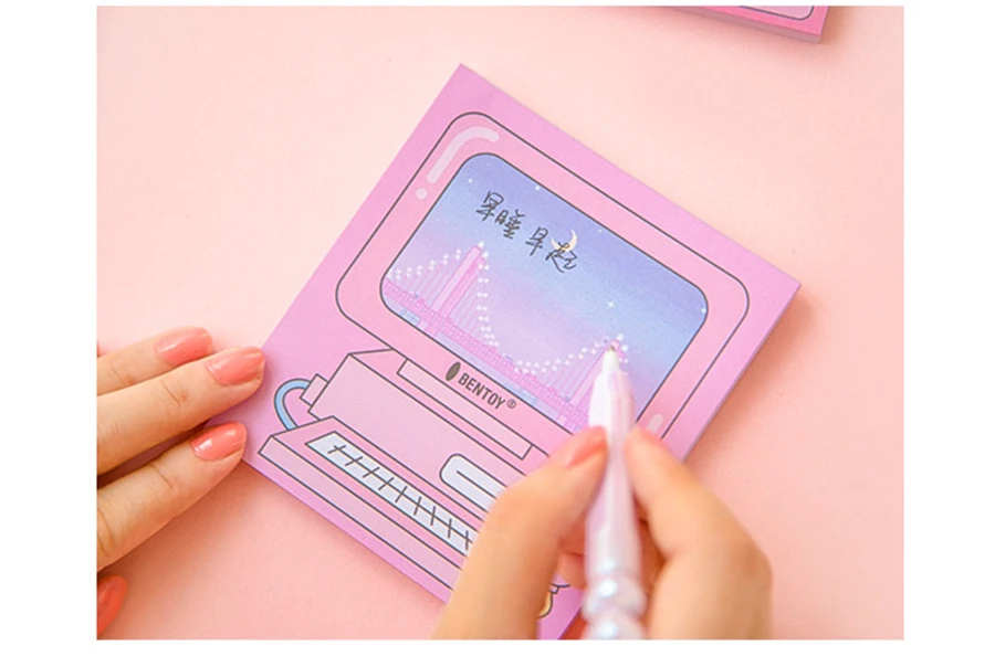 1X Kawaii Computer game machine shape Sticky Notes Post Memo Pad School Supplies Planner Stickers Paper Bookmarks Stationery 20