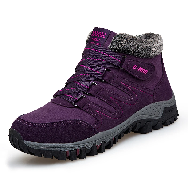 Winter Sneakers Women Leather Hiking Shoes Woman Rubber Boots Purple Plush Warm Trekking Shoe Wear-resistant outdoor Travel Shoe
Winter Sneakers Women Leather Hiking Shoes Woman Rubber Boots Purple Plush Warm Trekking Shoe Wear-resistant outdoor Travel Shoe