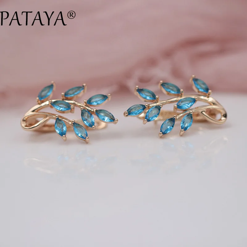 PATAYA New Arrivals Blue Horse Eye Leaves Natural Zircon Earrings 585 Rose Gold Dangle Earrings Women Fashion Wedding Jewelry
PATAYA New Arrivals Blue Horse Eye Leaves Natural Zircon Earrings 585 Rose Gold Dangle Earrings Women Fashion Wedding Jewelry